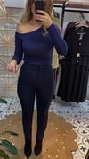 Lacivert  Çimalı Tayt Pantolon