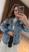 Nakışlı Taşlı Denim Ceket