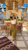 Olive Kemer Detaylı Maxi Elbise