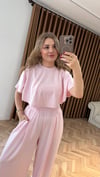 Pelerinli Modal Kumaş Salaş Takım – Soft Pudra