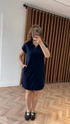 Polo Yaka Modal Elbise-Lacivert