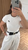 Quzu  Marka Kahve İşlemeli Basic Tshirt 