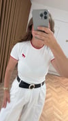 Quzu Marka Kırmızı İşlemli Basic Tshirt-