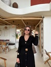 Siyah Gold Kemerli Maxi Boy Elbise