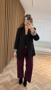 Siyah Leopar Astarlı Blazer Ceket 