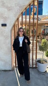 Siyah Modal Kumaş Dik Yaka Ceket Pantolon Takım