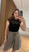 Siyah Romantik Güpür Bluz