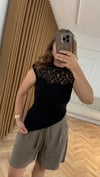 Siyah Romantik Güpür Bluz