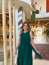 Yeşil Gizli Fermuarlı Kuşaklı  Tulum