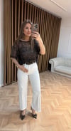 Zara Etiketli Likralı Yüksek Bel Jean-Beyaz