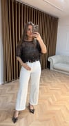 Zara Etiketli Likralı Yüksek Bel Jean-Beyaz