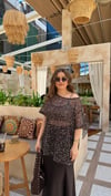 Zara Orijinal Pullu File Bluz-Kahve