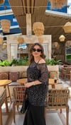 Zara Orijinal Pullu File Bluz-Siyah