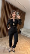 Zra Model Havuç Kesim Siyah Kumaş Pantolon
