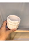 Boyanabilir Örgü Desenli Seramik Saksı / Kalemlik – Güçlendirilmiş Beton
