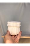 Boyanabilir Örgü Desenli Seramik Saksı / Kalemlik – Güçlendirilmiş Beton