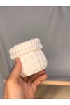 Boyanabilir Örgü Desenli Seramik Saksı / Kalemlik – Güçlendirilmiş Beton