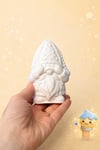 Boyanabilir Örgü Şapkalı Sakallı Cüce Biblo | Güçlendirilmiş Beton Dekoratif Obje