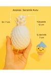 El Yapımı Ananas Seramik Kutu | Dekoratif Takı Kutusu ve Raf Süsü