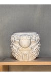 Floral Kuzu Saksı – 9 cm Boyanabilir Güçlendirilmiş Beton Saksı / Kalemlik