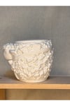 Floral Kuzu Saksı – 9 cm Boyanabilir Güçlendirilmiş Beton Saksı / Kalemlik