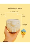 Floral Kuzu Saksı – 9 cm Boyanabilir Güçlendirilmiş Beton Saksı / Kalemlik