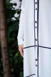 Missa - Rayon Çizgi Bella Takım Beyaz / Lacivert
