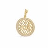Allah Yazılı Zirkon Taşlı Kolye Ucu  - 14k Altın Kaplama - 18 x 26 mm