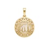 Allah Yazılı Zirkon Taşlı Kolye Ucu - 14k Altın Kaplama - 18 x 26 mm