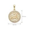 Allah Yazılı Zirkon Taşlı Kolye Ucu  - 14k Altın Kaplama - 18 x 26 mm