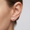 Beyaz İnci Çivi Küpe 6 mm Çap - 925 Ayar Gümüş Çivili, 14k Altın Kaplama