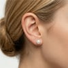 Beyaz İnci Çivi Küpe 8 mm Çap - 925 Ayar Gümüş Çivili, 14k Altın Kaplama