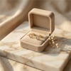 Çember Taşlı Küpe - 14k Altın Rengi Kaplama, 1 cm