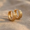 Çizgili Halka Küpe - 14k Altın Rengi Kaplama, 1 cm çap