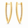Damla Şeklinde Zirkon Taş Sıralı Küpe - 14K Altın Kaplama - 26 mm