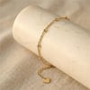 Dorikalı Boncuklu Bileklik - 14K Altın Rengi Kaplama, 17+3 cm