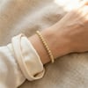 Dorikalı Top Boncuklu Bileklik - 14K Altın Rengi Kaplama, 17+3 cm