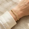 Figaro Zincir Bileklik - 14K Altın Rengi Kaplama, 19 cm