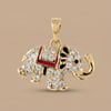 Fil Kolye Ucu, Zirkon - 14K Altın Rengi Kaplama, 1,2 cm