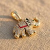 Fil Kolye Ucu, Zirkon - 14K Altın Rengi Kaplama, 1,2 cm
