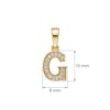 G Harfi Zirkon Taşlı Minimal Kolye Ucu  - 14k Altın Kaplama - 8 x 18 mm