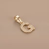 G Harfi Zirkon Taşlı Minimal Kolye Ucu  - 14k Altın Kaplama - 8 x 18 mm