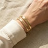 Geniş Düz Kelepçe Bilezik - 14K Altın Rengi Kaplama, 6 cm çap
