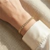 Geniş Küba Zincir Bileklik - 14K Altın Rengi Kaplama, 17+2 cm