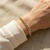 Hasır Örme Bileklik - 14K Altın Rengi Kaplama, 19 cm