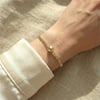 Hasır Örme Orta Toplu Bileklik - 14K Altın Rengi Kaplama, 17+3 cm