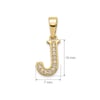 J Harfi Zirkon Taşlı Minimal Kolye Ucu  - 14k Altın Kaplama - 7 x 17 mm