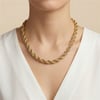 Kalın Burgu Zincir Çelik Kolye - 14k Altın Rengi Kaplama, 50 cm / 1 cm