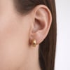 Kalın Halka Çelik Küpe - 14K Altın Kaplama - 1 cm çap