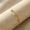 Kalp ve Çapa Zirkon Taşlı Charm Bileklik - 14K Altın Rengi Kaplama, 17+3 cm